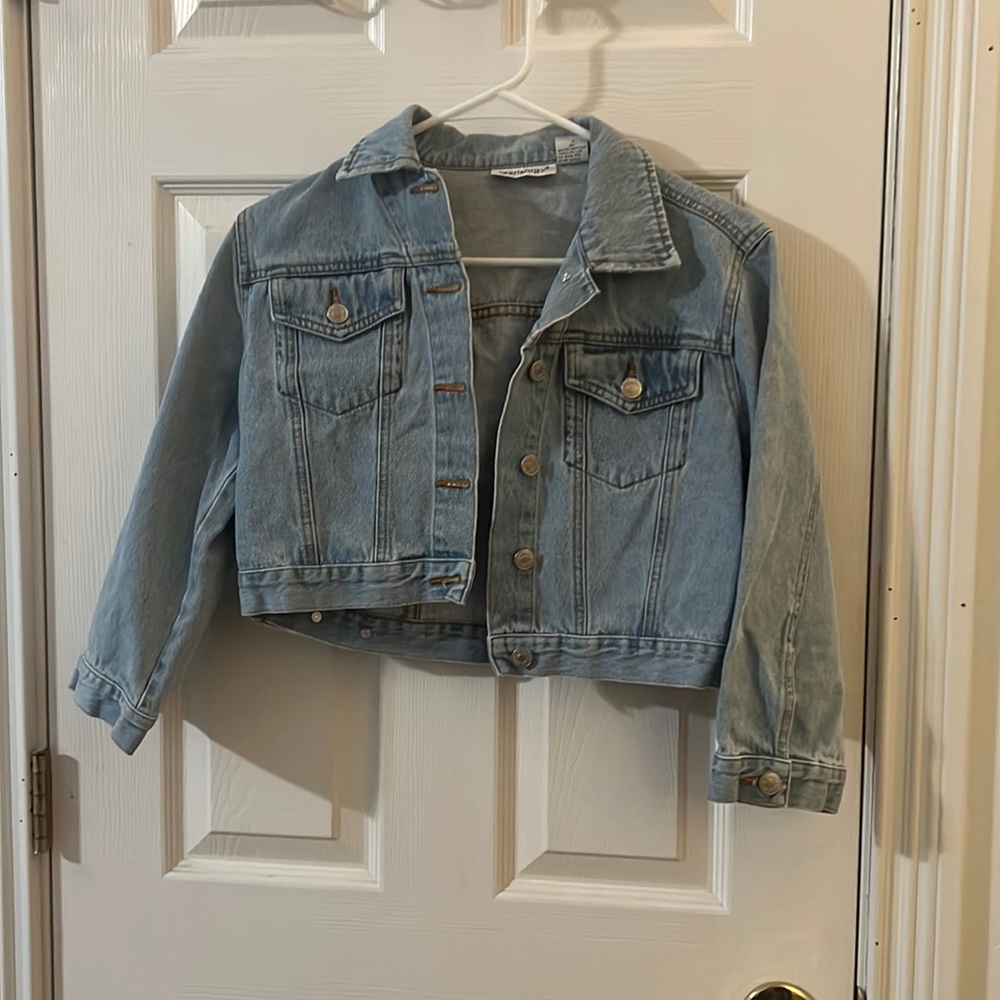 cropped jean jacket